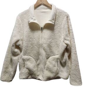 Classic Concept reversible cream teddy full zip jacket Large